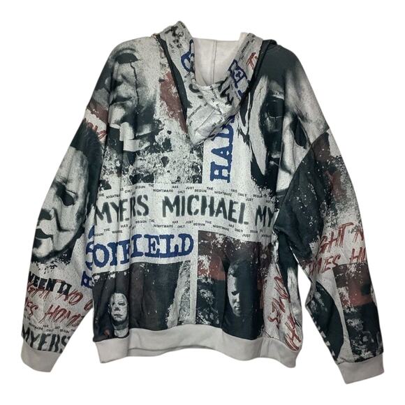 Universal Studios Michael Myers Halloween 2 Hoodie Size 2X Pockets In Front - Picture 2 of 6